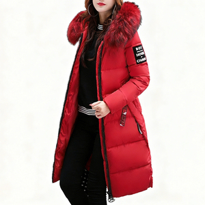 Boying Nouveau Manteau <span class=keywords><strong>Doudoune</strong></span> Long en Coton Tissé pour <span class=keywords><strong>Femme</strong></span>, Chaud et Écologique, Col Grande Fourrure à Capuche, Alternative au Duvet Hiver, ODM/OEM - Product Image 2