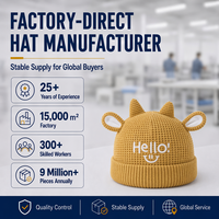 Bonnet tricoté personnalisé pour bébés et enfants, avec logo, marque privée OEM, style Docker en corne de bœuf, tissu doux de qualité supérieure pour marques de vêtements pour enfants de boutique
