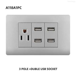 Interrupteur et prise murale ultra-minces, norme américaine, panneau PC ignifuge, avec interrupteur USB/Type-C et prise de courant - Product Image 5