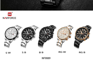 นาฬิกา NAVIFORCE 9089 รุ่นยอดนิยม นาฬิกาควอตซ์ทรงกลมสำหรับผู้ชาย แสดงวันและวันที่ เรืองแสง ราคาขายส่ง - Product Image 5