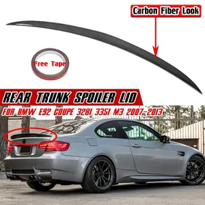 E92สปอยเลอร์ปีกคาร์บอนไฟเบอร์มองท้ายรถด้านหลังสปอยเลอร์อุปกรณ์เสริมฝาสปอยเลอร์สำหรับ BMW E92 Coupe 328i 335i M3 2007-2013 ABS - Product Image 1