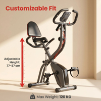 Bicicleta de Ejercicio Plegable para Ahorrar Espacio, Pantalla LCD, 10 Niveles Magnéticos, Portátil, para Entrenamiento Diario, Fisioterapia