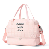 Sac de sport matelassé personnalisé pour femme avec compartiment à chaussures, idéal pour le yoga, la gym, les voyages et le rangement