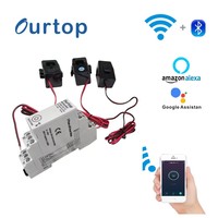 Medidor de energía inteligente Wifi trifásico más vendido para monitoreo de energía solar Medidor de potencia trifásico Tuya Licznik Energii