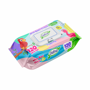 Lingettes humides pour bébé Dafna Organic, 120 feuilles, soin doux pour les peaux sensibles, tissu en bambou jetable, échantillon gratuit, vente en gros - Product Image 1