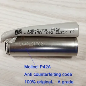 بطارية ليثيوم أيون INR21700 P42A 4200mah الجزيئة الأصلية قابلة لإعادة الشحن معدل تفريغ عالي جزيء خلية P42A