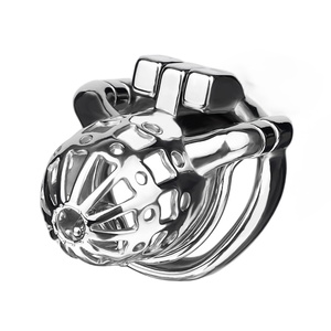 Jaula de Castidad Masculina de Metal FRRK, Anillo para Pene Transpirable, Anillos de Bloqueo para Pene, Anillos PA, Juguetes Sexuales BDSM para Hombres - Product Image 4