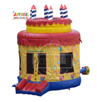 Château gonflable commercial à thème gâteau d'anniversaire en PVC pour la location de fêtes d'anniversaire pour enfants
