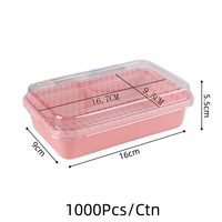 Petit Récipient Carré Mousse Dessert Tiramisu Boîte d'Emballage en Plastique Boîte à Gâteau Japonaise en Tranches Bonbons Biscuit Alimentaire Sucré PET en Vrac