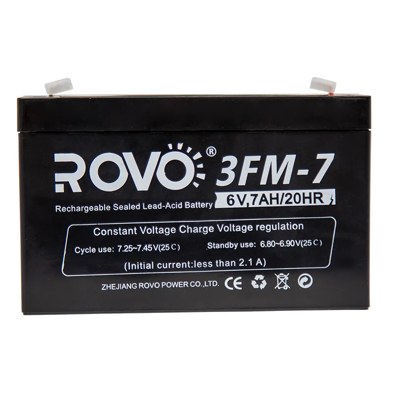 ROVO 6V 7AH Kleine Mini-Motorrad-Blei-Säure-USV-Batterie Deep Cycle-Akkus für E-Bikes für Elektro fahrräder