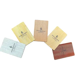 Custom Printed Logo Wood Access Control Card Eco-Friendly Material Bamboo Wood Rfid Card 13.56mhz Wooden Business Card