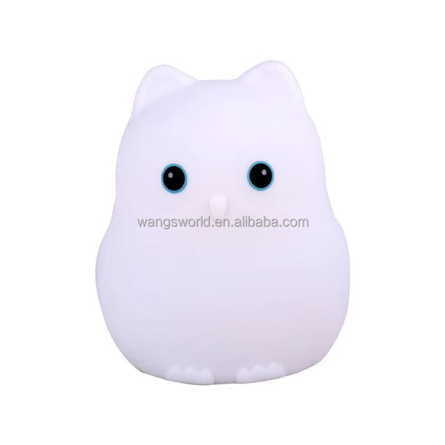 New Cartoon Bird ABS+Silicone Small Night Light Gift Patting Color-Changing USB/Battery Charging Dimmable Bedside Light