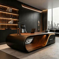 Scrivania Moderna ed Elegante in Legno Melaminico, Tavolo da Lavoro per Manager e Dirigenti, Scrivania di Lusso
