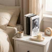 Lot de 3 boîtes de rangement magnétiques ouvrables en forme de faux livre, décoratives avec impression artistique, pour table basse, étagère et ornement de maison