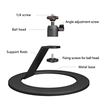 Support de projecteur de bureau en alliage d'aluminium Zhuozhen, avec base antidérapante, trépied universel, rotation à 360°, réglage de l'angle à 45°, charge maximale de 5 kg