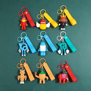 سلسلة مفاتيح ثلاثية الأبعاد رائجة من البي في سي على شكل فيل فراولة كرتوني أنيمي - Product Image 2