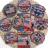 Écussons brodés du drapeau américain pour le Memorial Day – Thermocollants ou à coudre, badges patriotiques à thème militaire pour vestes, chapeaux, sacs