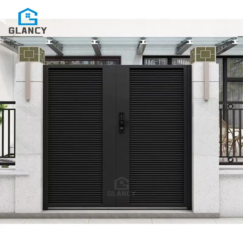 Modelos de metal galvanizado de alta calidad Puertas de hierro forjado Puerta principal única Puerta de aluminio exterior
