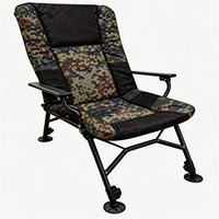 Chaise de pêche pliable rembourrée, légère, durable et de qualité supérieure, capacité 180 kg, dossier et pieds réglables avec accoudoirs, siège de camping portable