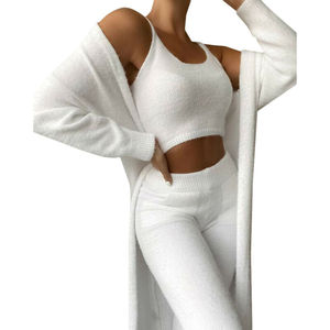 Woman <strong>Teddy</strong> <strong>Lounge</strong> Wear <strong>Set</strong> 3 Piece Tracksuits <strong>Fleece</strong> Pajamas <strong>Sets</strong> Female Nightwear Cardigan Sleepwear Sexy Lingerie - Product Image 3