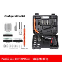 Tournevis électrique pliable 3,6 V en stock, kit de perçage multifonctionnel pour la maison, batterie au lithium rechargeable pour le bois et le cuivre