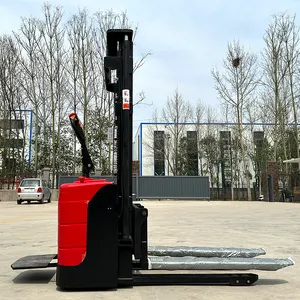 Self Loading Reach Stacker Electric Pallet Stacker Forklift 1.5 2 Ton Walkie Electric Stacker