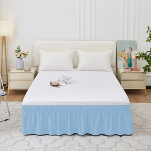 Washable <strong>Single</strong> Queen King Size <strong>Bed</strong> <strong>Sheets</strong> with Elastic Belt Solid Pattern Home and Hotel <strong>Bed</strong> Skirt Cover - Product Image 3