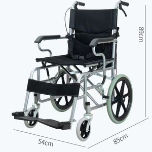 Silla de ruedas manual plegable ligera de 85 cm x 54 cm x 89 cm para personas mayores y discapacitadas - Product Image 1