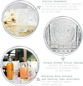 Vasos Elegantes de Diseño Victoriano Romántico, Aptos para Lavavajillas, Libres de BPA, Acabado Brillante, Vidrio de Alta Calidad Libre de Plomo - Product Image 3