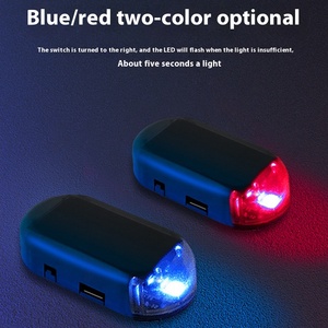 ไฟแฟลช LED พลังงานแสงอาทิตย์สีแดง/น้ำเงิน, ไฟเตือนรถกันขโมยแฟลชไฟตกแต่งอุปกรณ์เสริมแบบไม่เดินสายสำหรับแต่งรถ - Product Image 2