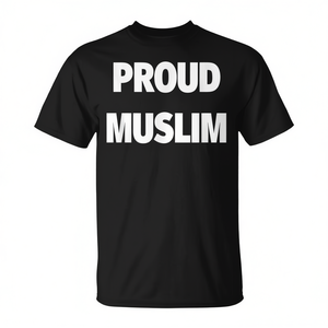Camiseta Proud Muslim negra unisex talla mediana para adultos - Product Image 2