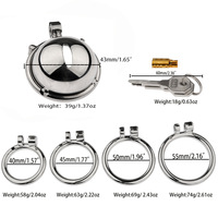 Cage de chasteté en acier inoxydable pour homme, cadeau de la Saint-Valentin, avec serrures invisibles, cage de chasteté plate, dispositifs de chasteté masculine