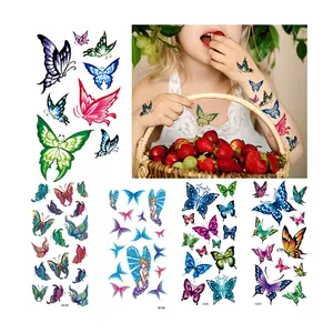 Temporary Tattoos for Kids Butterfly Birthday Party Supplies Waterproof Kids Body Make Up Kids Tattoo Stickers Butterfly