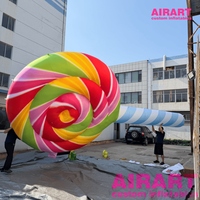 Ballon Sucette Gonflable Suspendu de 7m de Haut pour Installation Artistique Extérieure, Modèle Sucette Gonflable pour Décoration de Centre Commercial