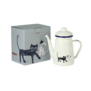 Bouilloire à café <span class=keywords><strong>Kalita</strong></span> en émail, pot à thé au lait, pot à huile, pot à vinaigre, bouilloire à thé rafraîchissante, accessoires de cuisine, 0,6 L, 1,2 L, en vente - Product Image 1