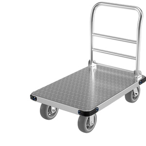 Vierwielig Vouwplatform Push & Pull Truck Verdikte Stalen Plaat Flatbed Trolley Hoge Capaciteit Voor Magazijngoederen Voor Hand - Product Image 4