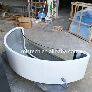 Bassin à carpes koï en acier inoxydable sur mesure multi-formes, avec fenêtre de visualisation transparente entièrement incurvée, pour jardin extérieur - Product Image 4