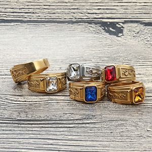 Anillo Geométrico Unisex con Circonita Cúbica Azul en Engaste de Bisel para Regalo de Joyería de Moda - Product Image 4