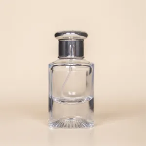 Mini perfume cylindrical extravagante, frasco de vidro com tampa e pulverizador de pente 30ml/50ml