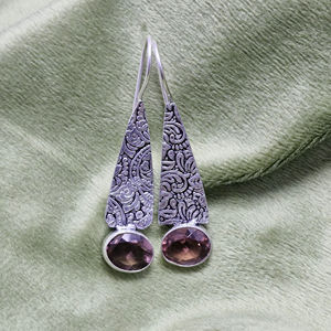 Pendientes Elegantes y Étnicos Hechos a Mano en Plata de Ley 925 con Piedra Preciosa de Ametrina, Joyería Curativa, Regalo Hecho a Mano para Ella - Product Image 1