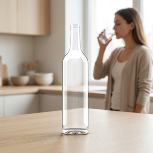 Compra al por Mayor de Botellas de Vidrio de Fondo Grueso para Alcohol, Gran Capacidad de 1000 ml, Tapa de Rosca, Logotipo Personalizado, Salsa Picante - Product Image 1