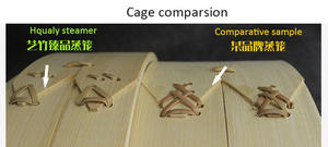Bamboe voedselstoommandje, natuurlijk mini formaat, roestvrij staal, stoomkoker, bamboe deksel, ronde vorm - Product Image 3