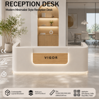 Bureau d'accueil de style minimaliste moderne, adapté aux magasins de détail commerciaux, aux salons proposant des services personnalisés, OEM