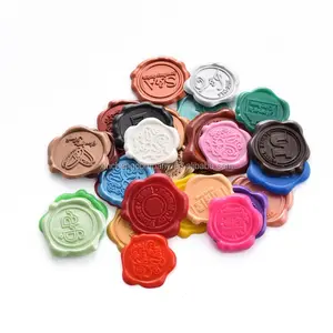 Wholesale high quality fashion wax seal stickers 3d logo metal wax seal stamp label stickers