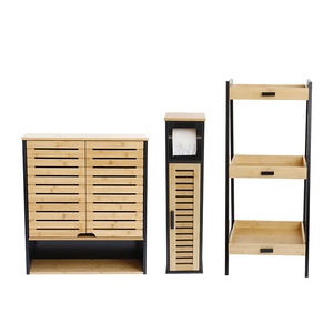 Étagère <span class=keywords><strong>de</strong></span> <span class=keywords><strong>rangement</strong></span> pour salle <span class=keywords><strong>de</strong></span> bain en bois <span class=keywords><strong>de</strong></span> bambou à 3 niveaux - Product Image 4