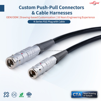 Baca Rangkaian Kabel Tembaga PVC Tahan Air IP68 Push-Pull Self-Locking K-TGG Single Plug Wire untuk Perangkat Medis Luar Ruangan