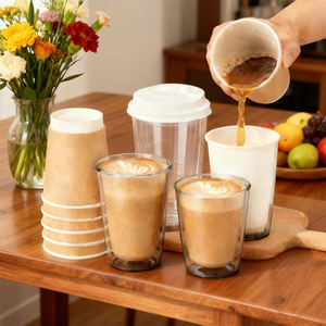 Custom LOGO Disposable Wholesale Paper <strong>Cups</strong> <strong>Hot</strong> Drinks Coffee Tea Juice Double Wall Paper Coffee <strong>Cup</strong> with Lids - Product Image 5