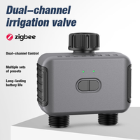 LangYeao Tuya Zigbee 2-Kanal Smart Bewässerungstimer, IP55 Wasserdichter 2-Zonen-Bewässerungscontroller Kompatibel mit Alexa