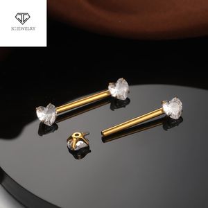 ASTM F136 Pezón Femenino Anillo Titanio Alambre de Metal <span class=keywords><strong>Sujetador</strong></span> Corazón Circón Perforado Pecho Joyería Chapado en Oro Cuerpo Moda <span class=keywords><strong>Piercing</strong></span> - Product Image 4