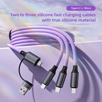 Câble de charge rapide 2-en-3 120W à prix d'usine, universel USB Type C, pour smartphone